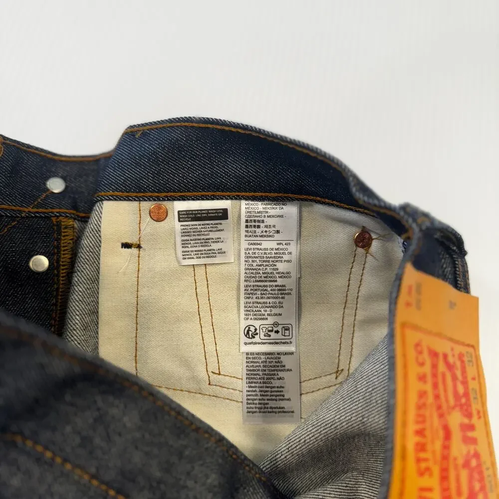 Levi’s 501 Shrink To Fit Jeans 32x32 Deadstock Dark Wash NWT Dadcore Normcore - Picture 12 of 16